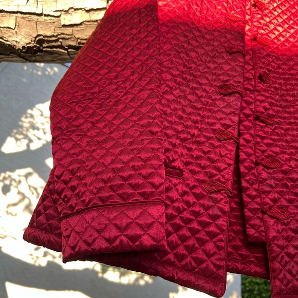 Carole Little Red Quilted Plush Jacket Coat | Oriental Flair | Medium - Picture 11 of 16